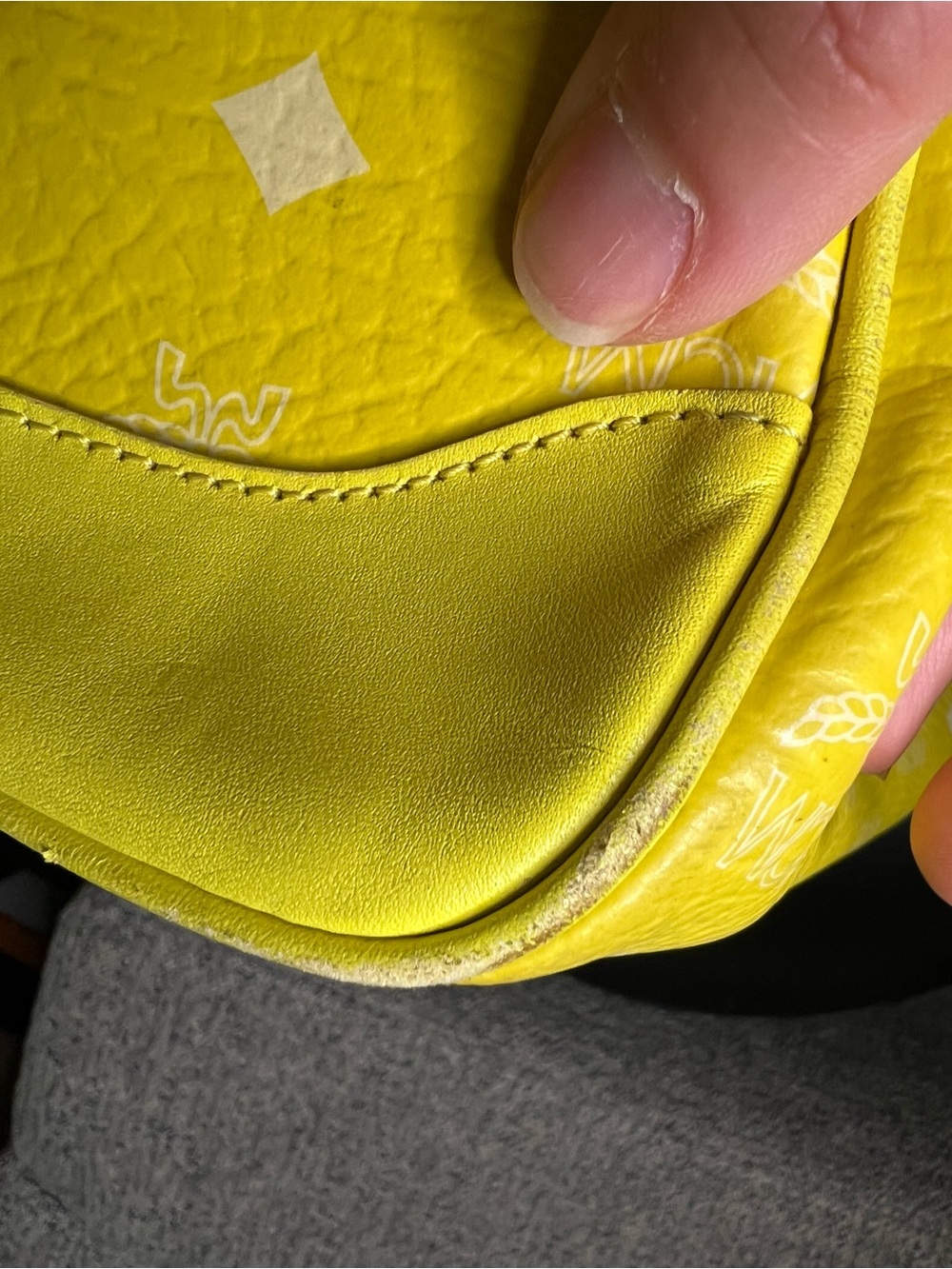 RARE MCM Yellow Visetos Floral Embroidered Boston Satchel Bag - Picture 5 of 12